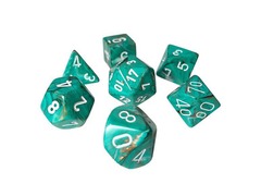 Marble: Mini-Polyhedral Oxi-Copper/white 7-Die Set (CHX 20403)